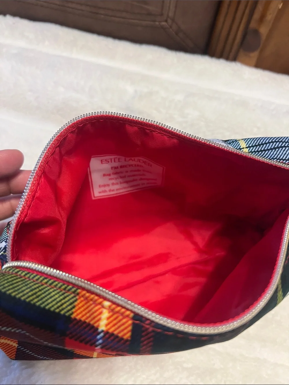 Estee Lauder colorful tartan